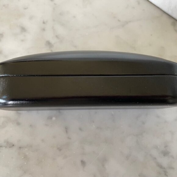 COACH Black Eyeglass Hard Clamshell Case Hinged with Cleaning Cloth - Picture 4 of 12